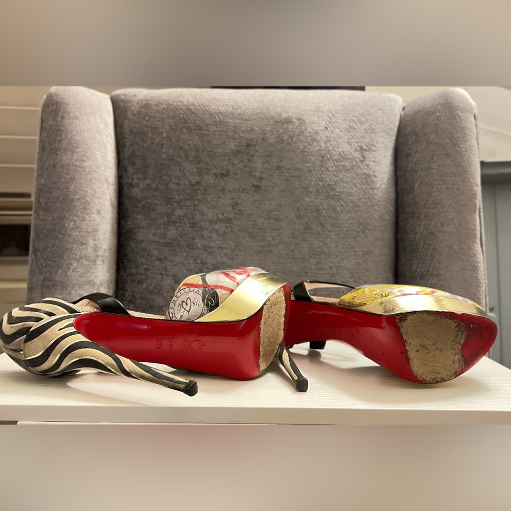 Christian Louboutin platform zebra heels multicolor each design is different - Picture 5 of 5